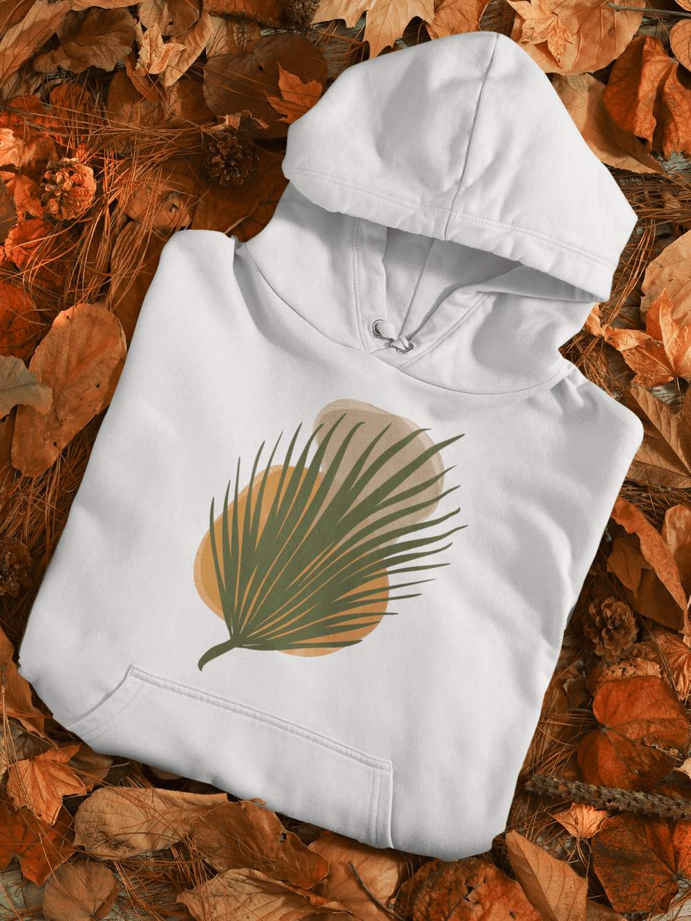 Palm Leaf and Stones abstract Art Graphic Unisex Hoodie, Hoodie, $ 51.50, A Moment Of Now™