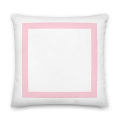 Pastel Pink Border Solid White Decorative Throw Accent Pillow Cushion Pillow A Moment Of Now Women’s Boutique Clothing Online Lifestyle Store