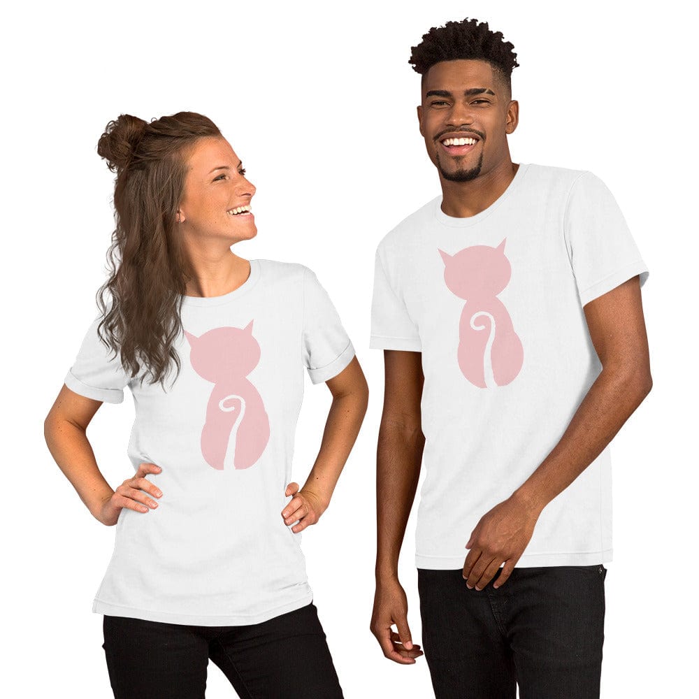 Shop Pink Cat and It's Tail Short-Sleeve Unisex T-Shirt, Clothing T-shirts, USA Boutique