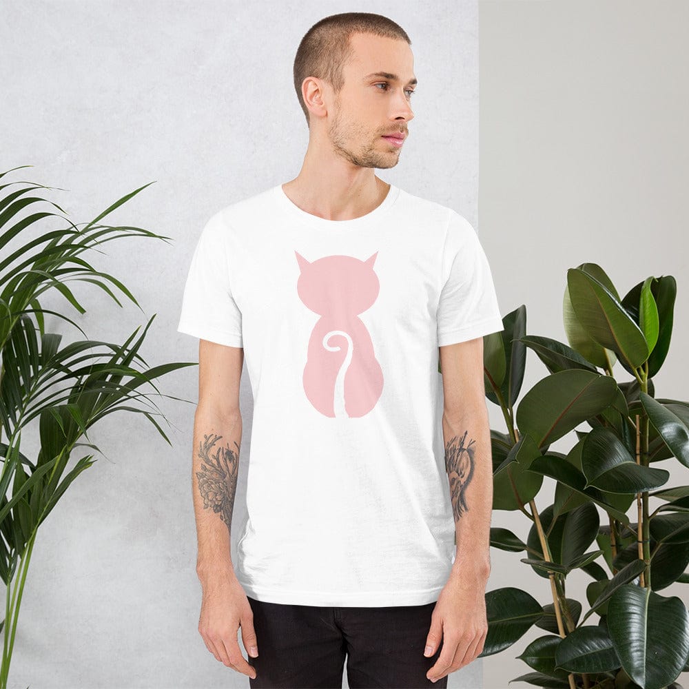 Shop Pink Cat and It's Tail Short-Sleeve Unisex T-Shirt, Clothing T-shirts, USA Boutique