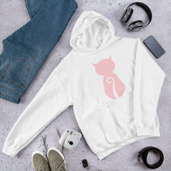 Pink Cat and It's Tail Unisex Hoodie Hoodie A Moment Of Now Women’s Boutique Clothing Online Lifestyle Store