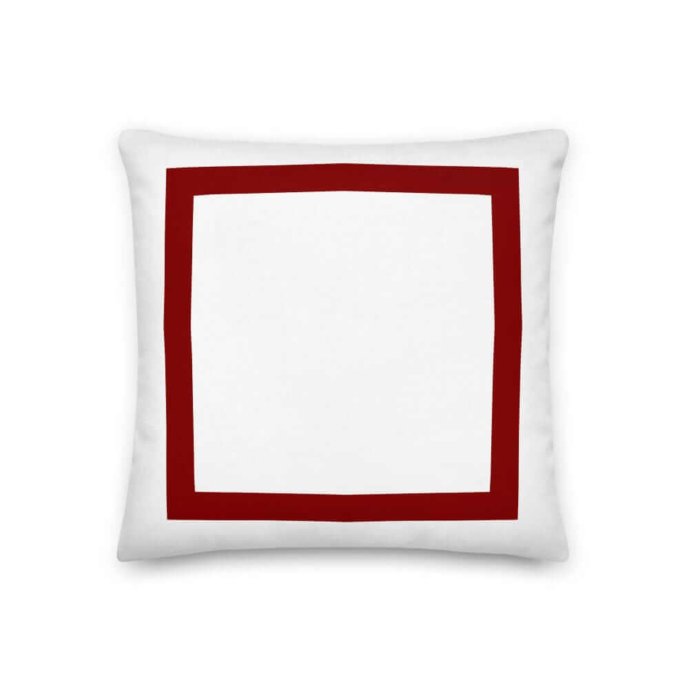 Red Border Solid White Decorative Throw Accent Pillow Cushion, Pillow, $ 64.50, A Moment Of Now™