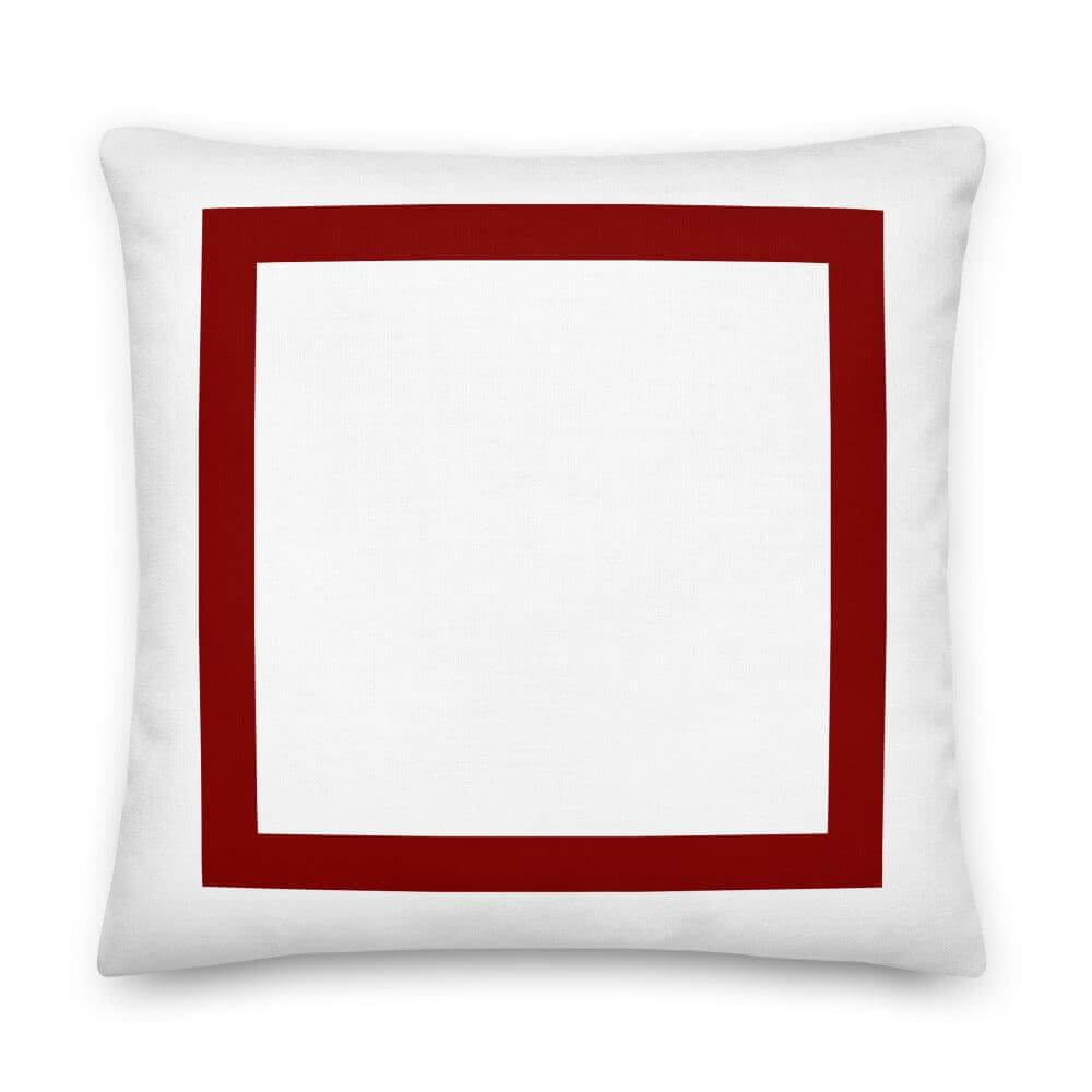 Red Border Solid White Decorative Throw Accent Pillow Cushion, A Moment Of Now, $ 71.50