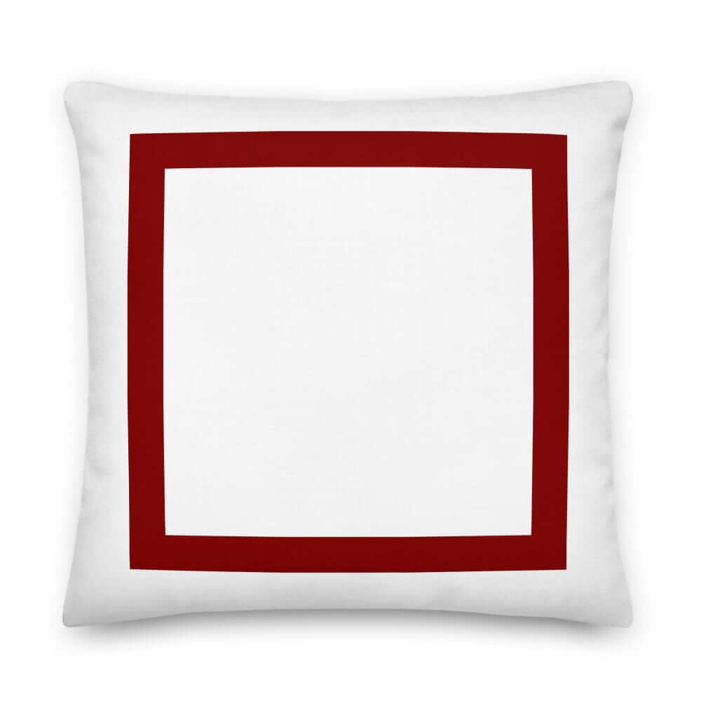 Red Border Solid White Decorative Throw Accent Pillow Cushion, Pillow, $ 64.50, A Moment Of Now™