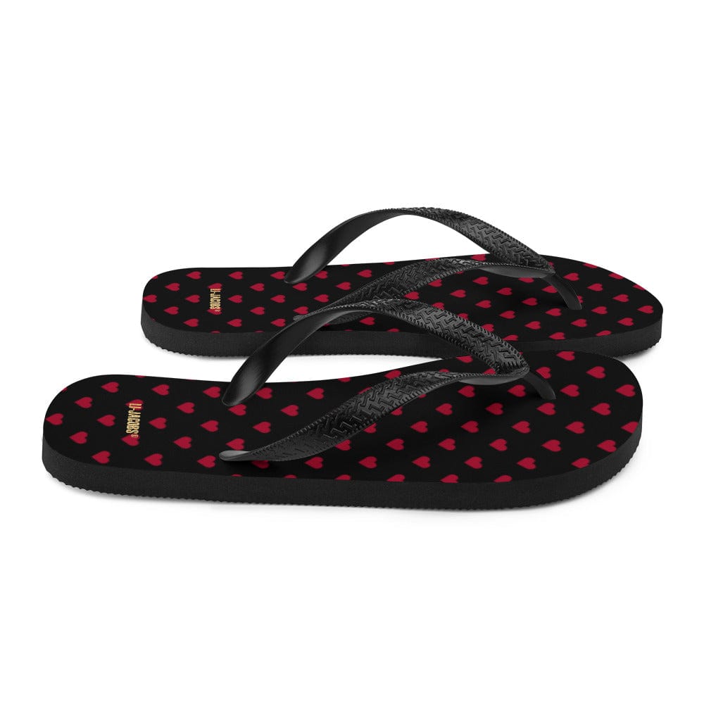 Shop Red Heart On Black Flip-Flops, Flip Flops, USA Boutique