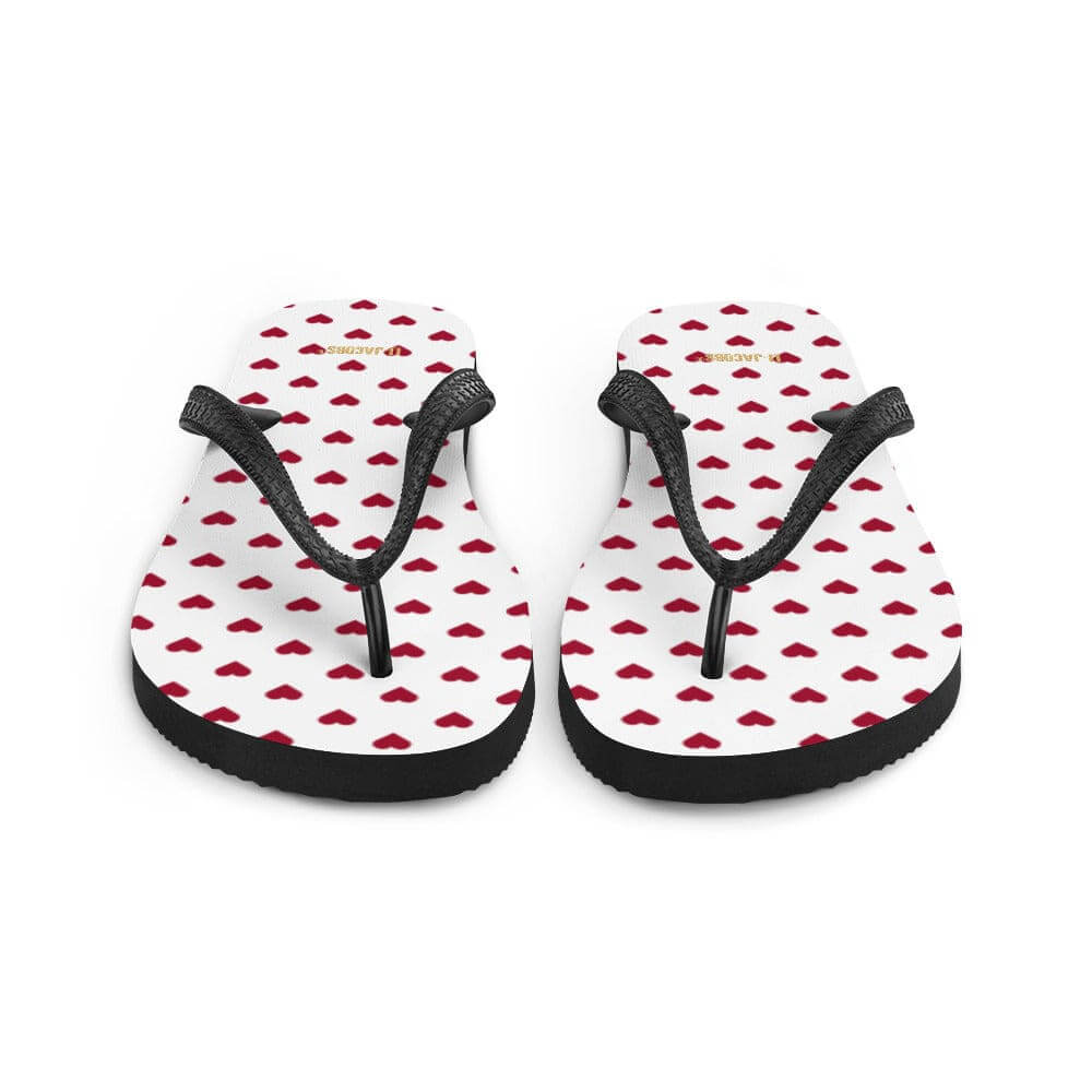 Red Heart On White Flip-Flops, Flip Flops, $ 30.95, A Moment Of Now™