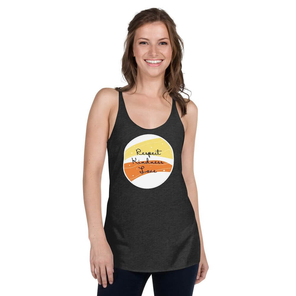 Respect Kindness Love Racerback Tank | Inspirational Workout Apparel, Tops, $ 32.00, A Moment Of Now™