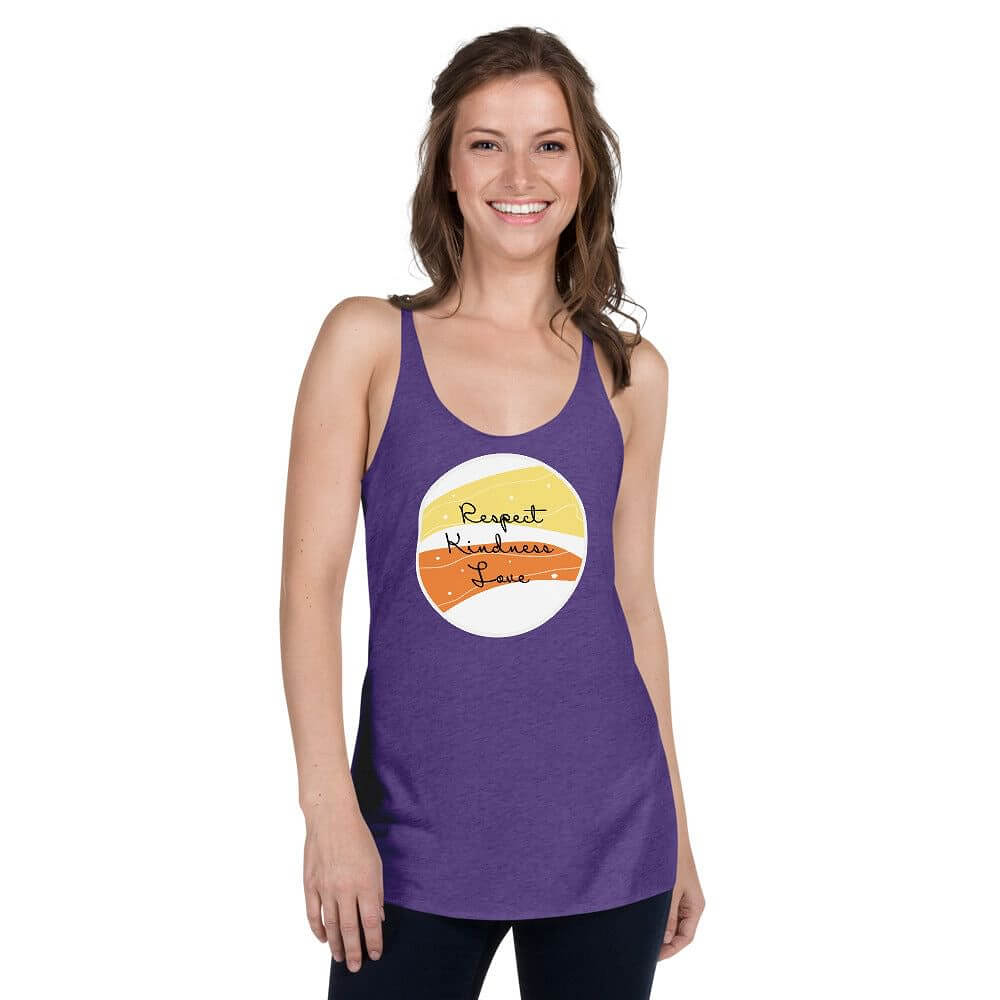 Respect Kindness Love Racerback Tank | Inspirational Workout Apparel, Tops, $ 32.00, A Moment Of Now™