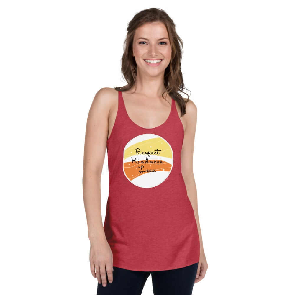 Respect Kindness Love Racerback Tank | Inspirational Workout Apparel, Tops, $ 32.00, A Moment Of Now™