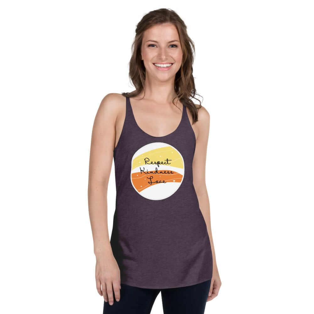 Respect Kindness Love Racerback Tank | Inspirational Workout Apparel, Tops, $ 32.00, A Moment Of Now™
