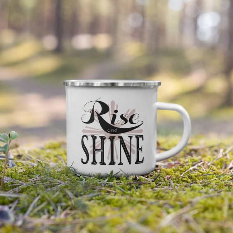 Rise and Shine Coffee Tea Enamel Cup Mug, Mug, $ 27.50, A Moment Of Now™