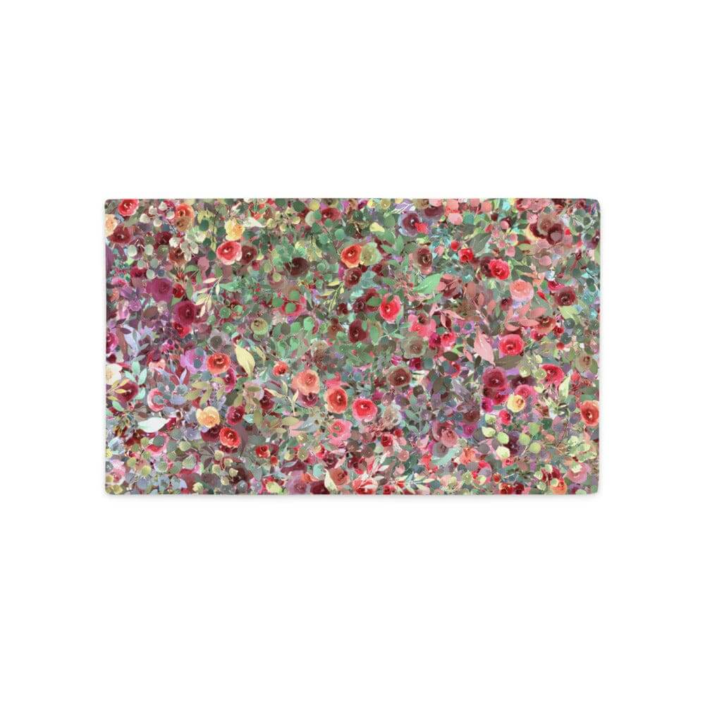 Rose Garden Throw Pillow Case | Floral Pillowcase Only, Pillow Case, $ 49.00, A Moment Of Now™