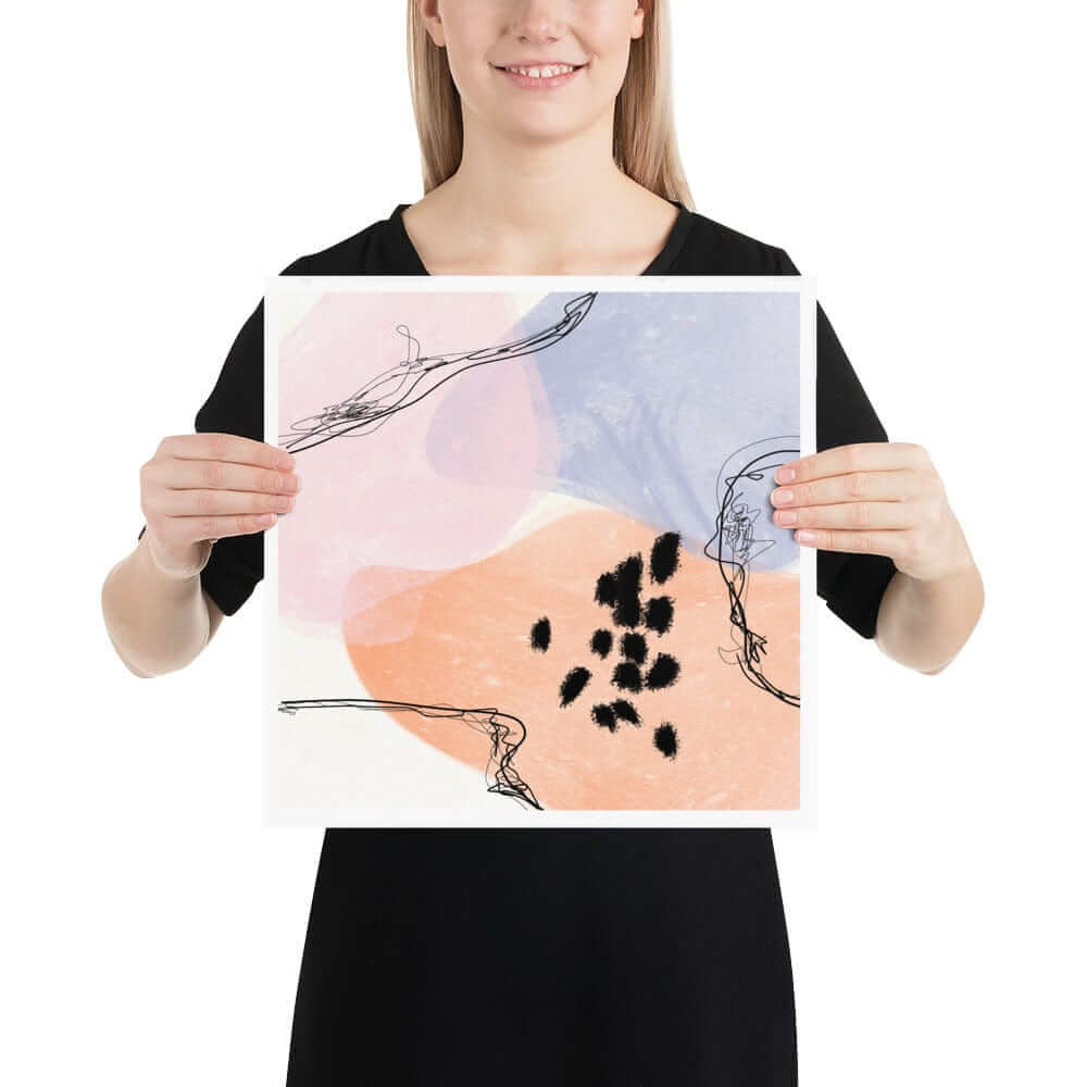 Roseline Abstract Modern Minimal Shape & Line Art Matte Poster, A Moment Of Now, $ 28.00