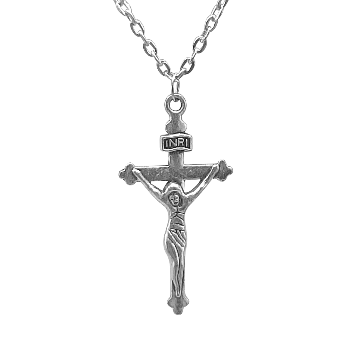 Shop Silver Jesus Christ Crucifix Cross Pendant Necklace, Necklaces, USA Boutique