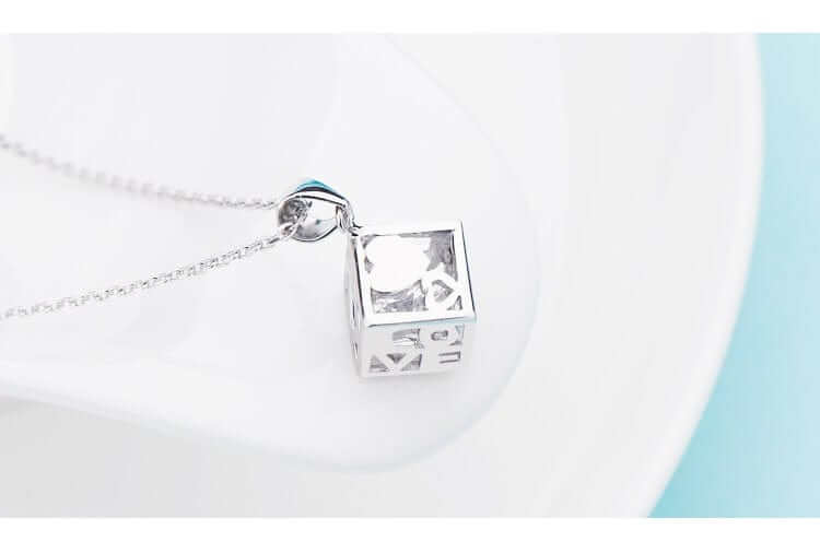 Silver Love Heart Necklace with Crystal | Valentine's Gift, Necklaces, $ 16.99, A Moment Of Now™