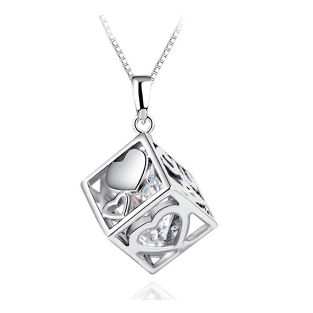 Silver Love Heart Necklace with Crystal | Valentine's Gift, Necklaces, $ 16.99, A Moment Of Now™