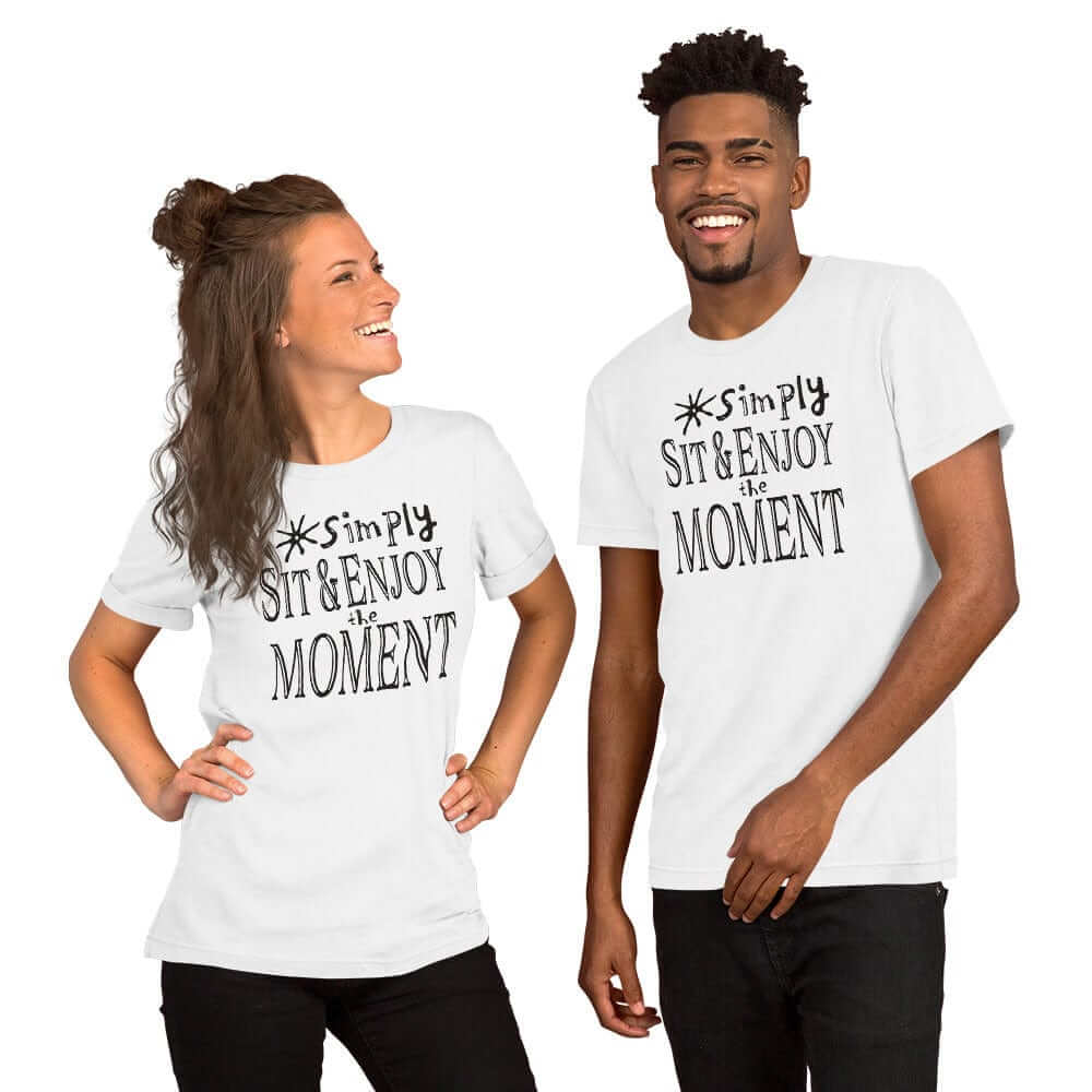 Simply Sit & Enjoy The Moment Mindfulness Living Style Tee Shirt, Tee Shirts, $ 46.00, A Moment Of Now™