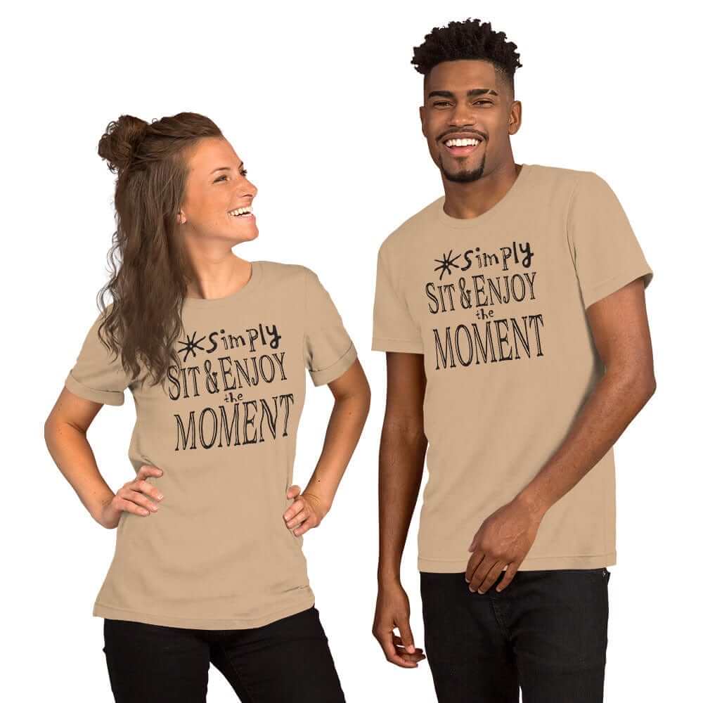 Simply Sit & Enjoy The Moment Mindfulness Living Style Tee Shirt, Tee Shirts, $ 46.00, A Moment Of Now™