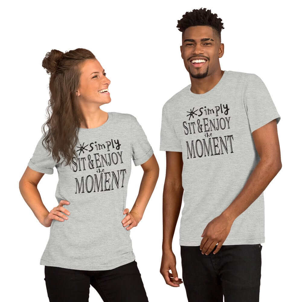 Simply Sit & Enjoy The Moment Mindfulness Living Style Tee Shirt, Tee Shirts, $ 46.00, A Moment Of Now™