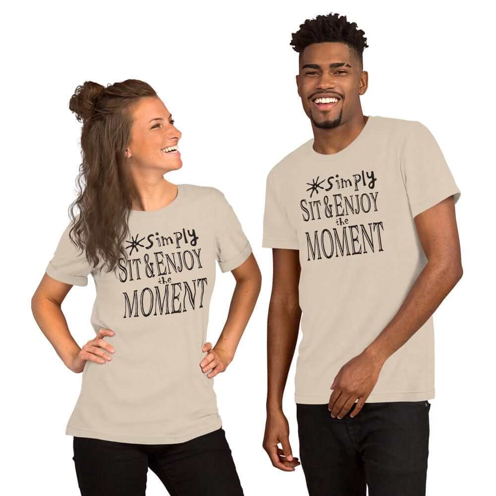 Simply Sit & Enjoy The Moment Mindfulness Living Style Tee Shirt, Tee Shirts, $ 46.00, A Moment Of Now™