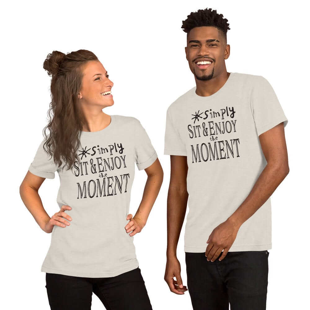 Simply Sit & Enjoy The Moment Mindfulness Living Style Tee Shirt, Tee Shirts, $ 46.00, A Moment Of Now™