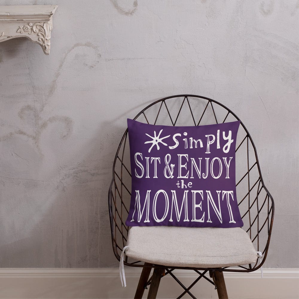 Shop Simply Sit & Enjoy the Moment Mindfulness Decorative Pillow - Purple, Throw Pillows, USA Boutique