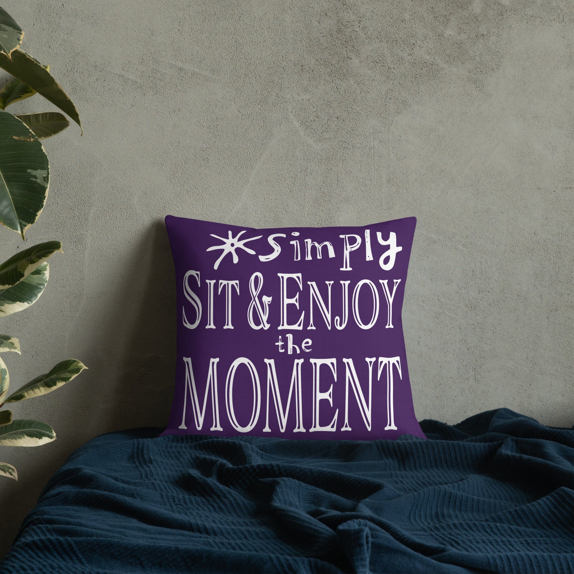 Simply Sit & Enjoy the Moment Mindfulness Decorative Pillow - Purple Throw Pillows A Moment Of Now Women’s Boutique Clothing Online Lifestyle Store