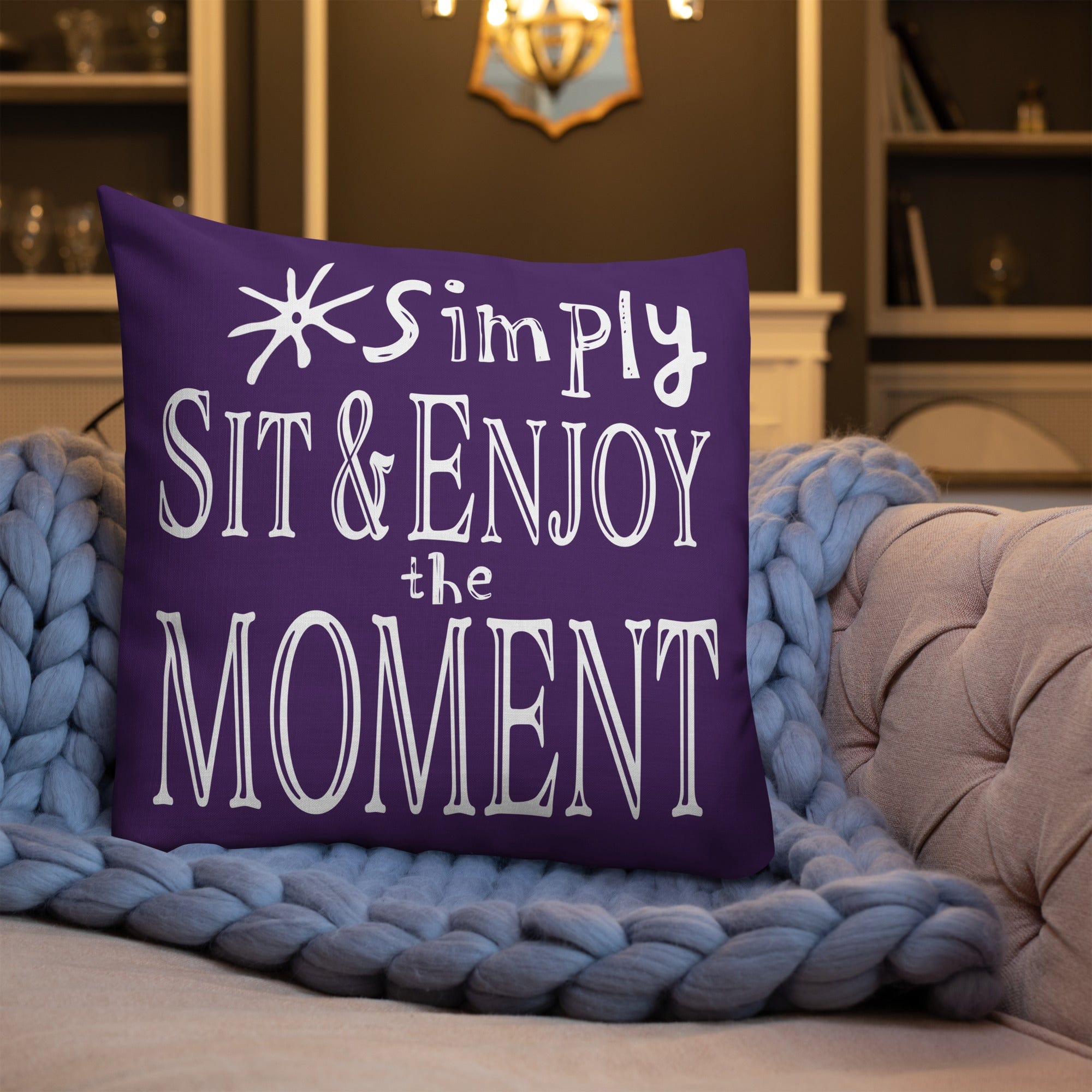 Simply Sit & Enjoy the Moment Mindfulness Decorative Pillow - Purple Throw Pillows A Moment Of Now Women’s Boutique Clothing Online Lifestyle Store