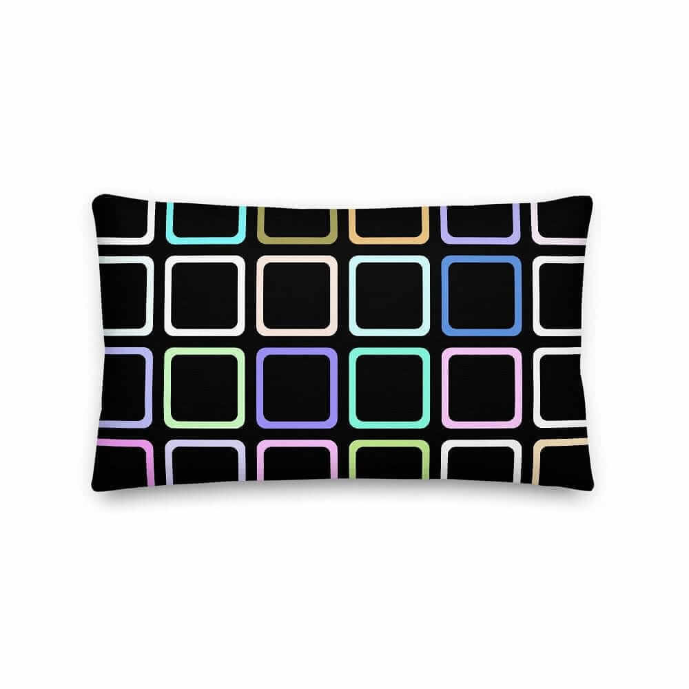 Sofie Round Edge Square Black Pattern Mid Century Modern Minimal Style Premium Pillow, Pillow, $ 61.50, A Moment Of Now™
