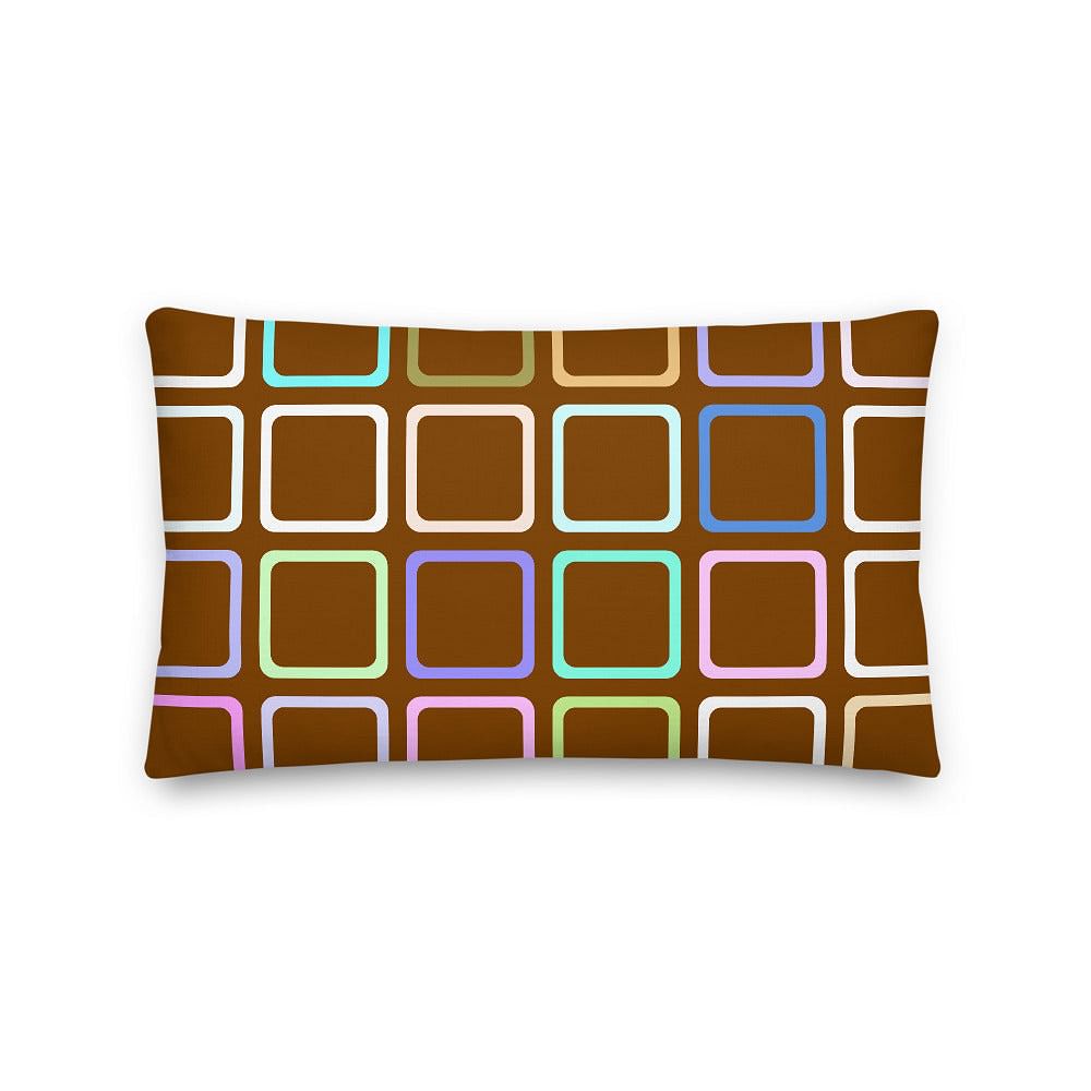 Shop Sofie Square Brown Pattern Mid Century Modern Minimal Style Premium Decorative Throw Pillow Cushion, Pillow, USA Boutique