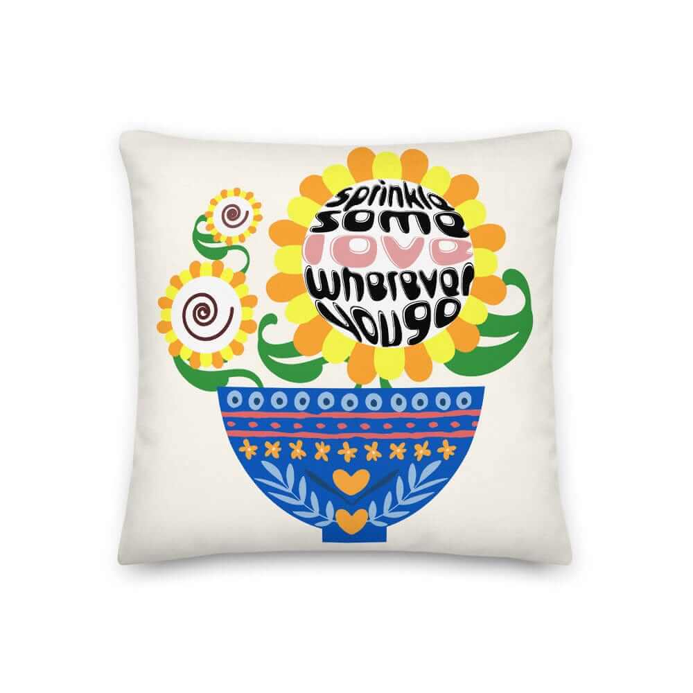 Sprinkle Some Love Wherever You Go Premium Decorative Throw Pillow Cushion - Floral White, Pillow, $ 64.50, A Moment Of Now™