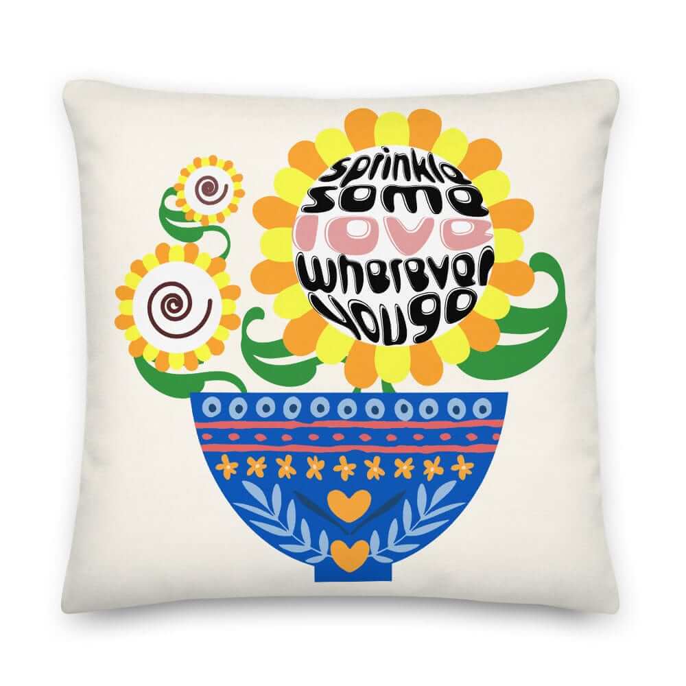 Sprinkle Some Love Wherever You Go Premium Decorative Throw Pillow Cushion - Floral White, Pillow, $ 64.50, A Moment Of Now™