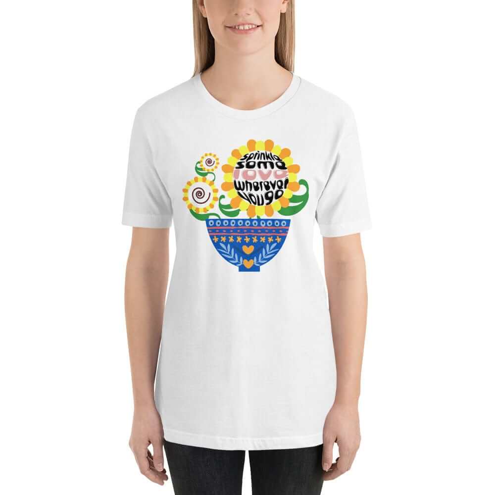 Sprinkle Some Love Wherever You Go Short-Sleeve Unisex T-Shirt, Clothing T-shirts, $ 37.00, A Moment Of Now™