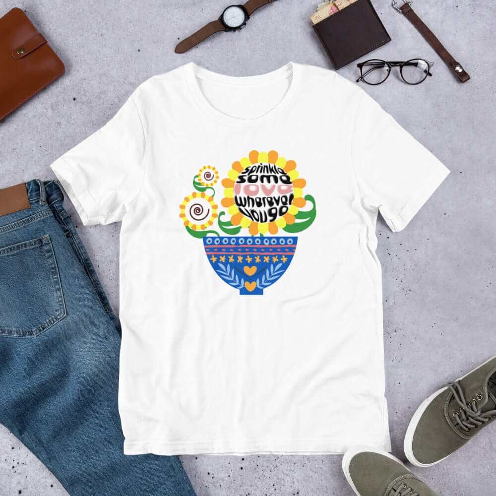 Sprinkle Some Love Wherever You Go Short-Sleeve Unisex T-Shirt, Clothing T-shirts, $ 37.00, A Moment Of Now™
