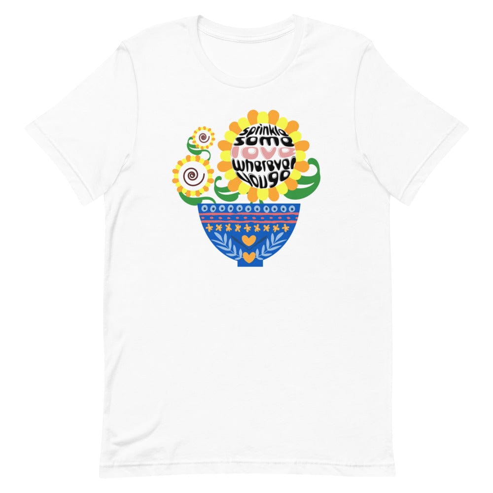 Shop Sprinkle Some Love Wherever You Go Hygge Bowl Bohemian Floral Illustration Short-Sleeve Unisex T-Shirt, Clothing T-shirts, USA Boutique