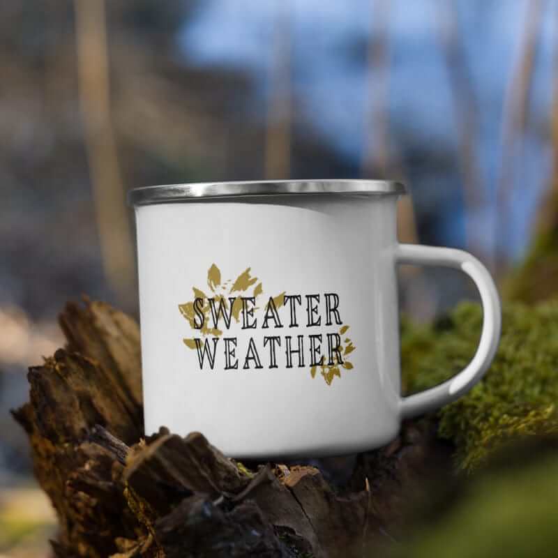 Sweater Weather Autumnal Fall Season Enamel Coffee Tea Cup Mug, Mugs, $ 27.50, A Moment Of Now™