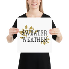 Shop Sweater Weather Autumnal Fall Season Matte Poster Wall Decoration, Posters, Prints, & Visual Artwork, USA Boutique