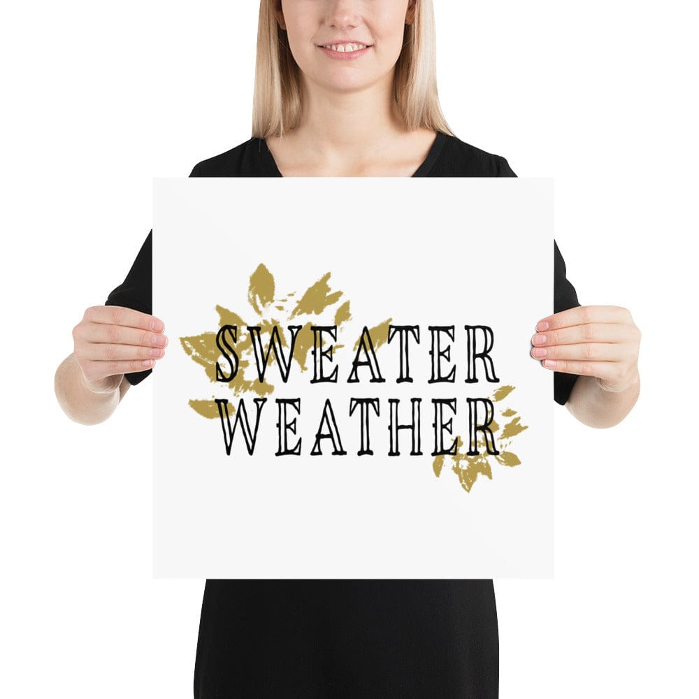 Shop Sweater Weather Autumnal Fall Season Matte Poster Wall Decoration, Posters, Prints, & Visual Artwork, USA Boutique