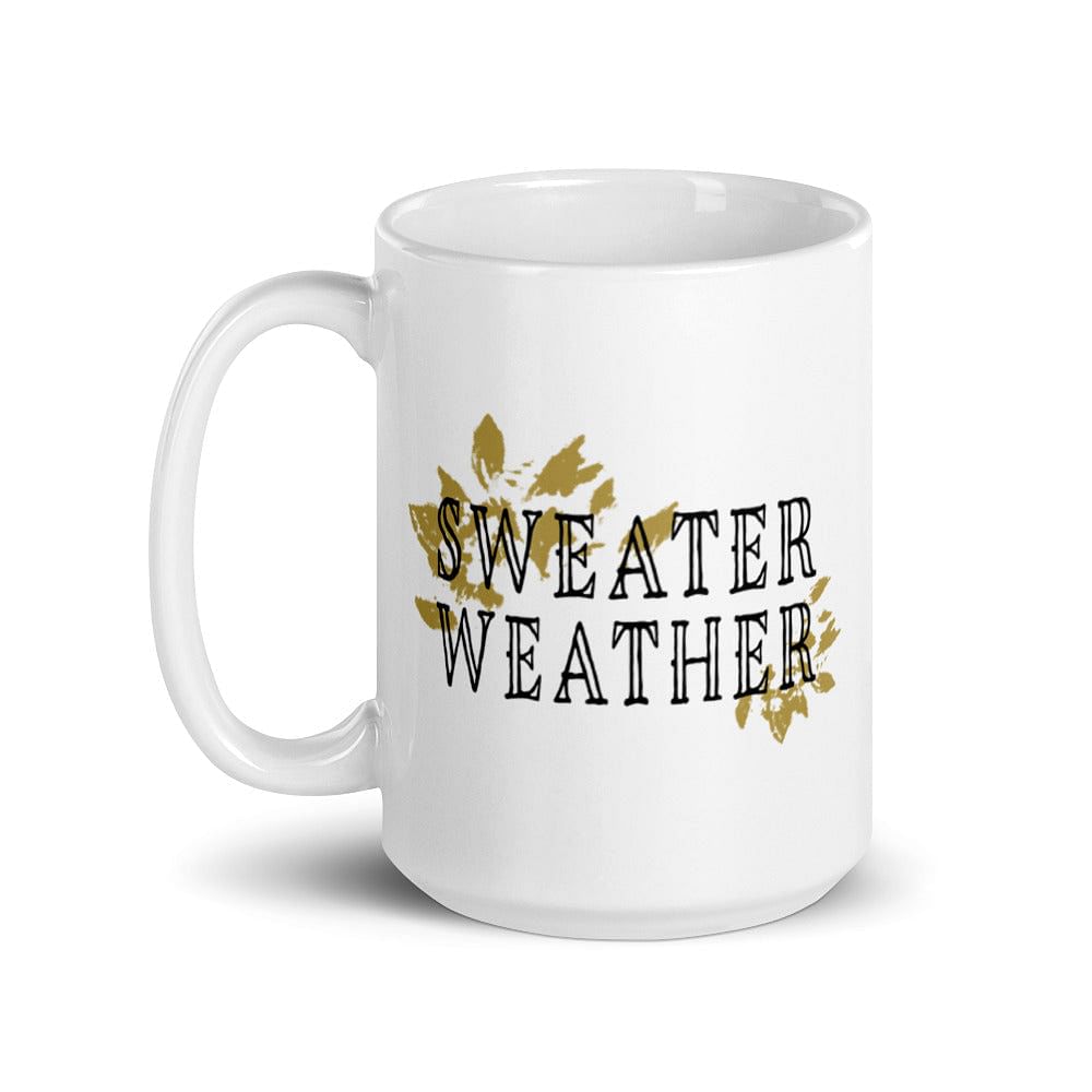 Shop Sweater Weather Autumnal Fall Season White Glossy Coffee Tea Cup Mug, Mug, USA Boutique