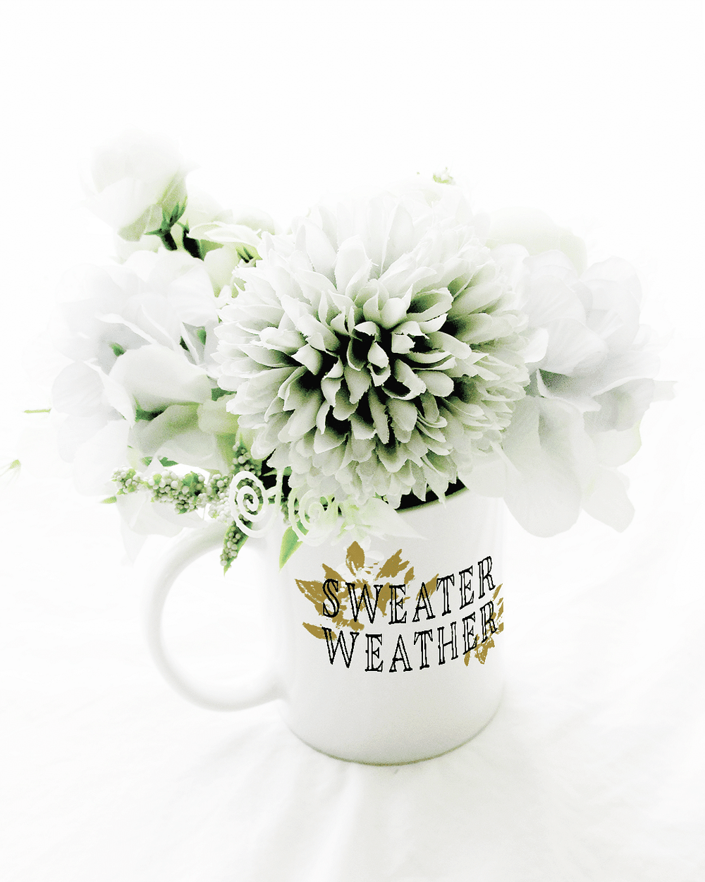 Sweater Weather Autumnal Fall Season White Glossy Coffee Tea Cup Mug, Mug, $ 17.50, A Moment Of Now™