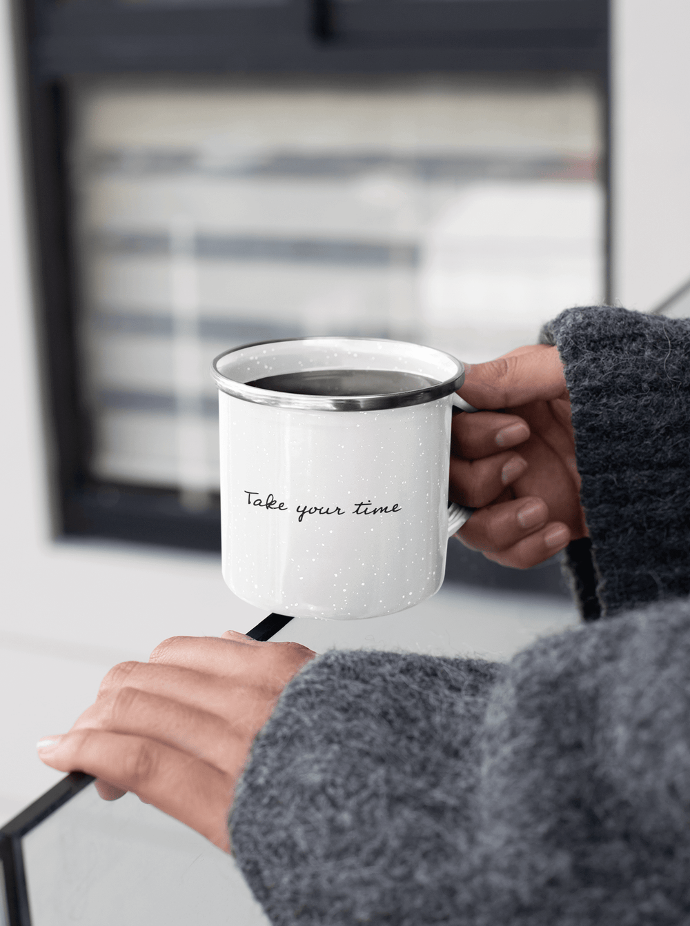 Take Your Time Lifestyle Enamel Coffee Tea Cup Mug, Mug, $ 28.50, A Moment Of Now™