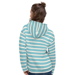 The Perfect Striped Series - Linen Stripes on Blue Sky Unisex Hoodie Hoodie A Moment Of Now Women’s Boutique Clothing Online Lifestyle Store