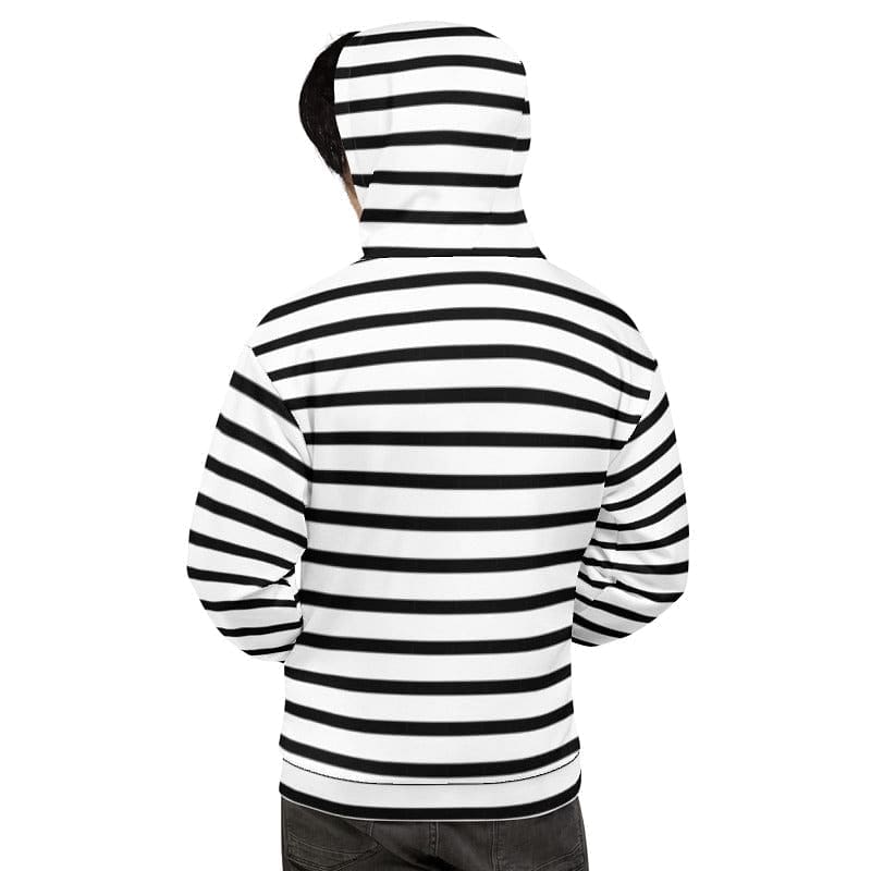 Shop The Perfect Striped Series - Minimal Style Black Stripes on White Unisex Hoodie, Hoodie, USA Boutique