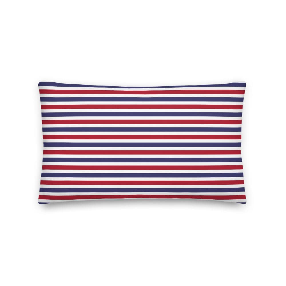 The Perfect Striped Series - Old Days Premium Decorative Throw Pillow Cushion - White Blue Red Strip, Pillow, $ 61.50, A Moment Of Now™