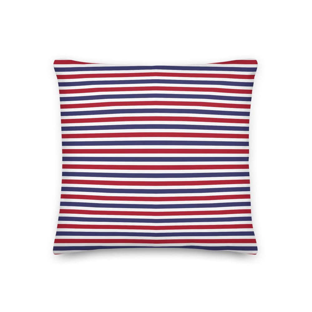 The Perfect Striped Series - Old Days Premium Decorative Throw Pillow Cushion - White Blue Red Strip, Pillow, $ 61.50, A Moment Of Now™