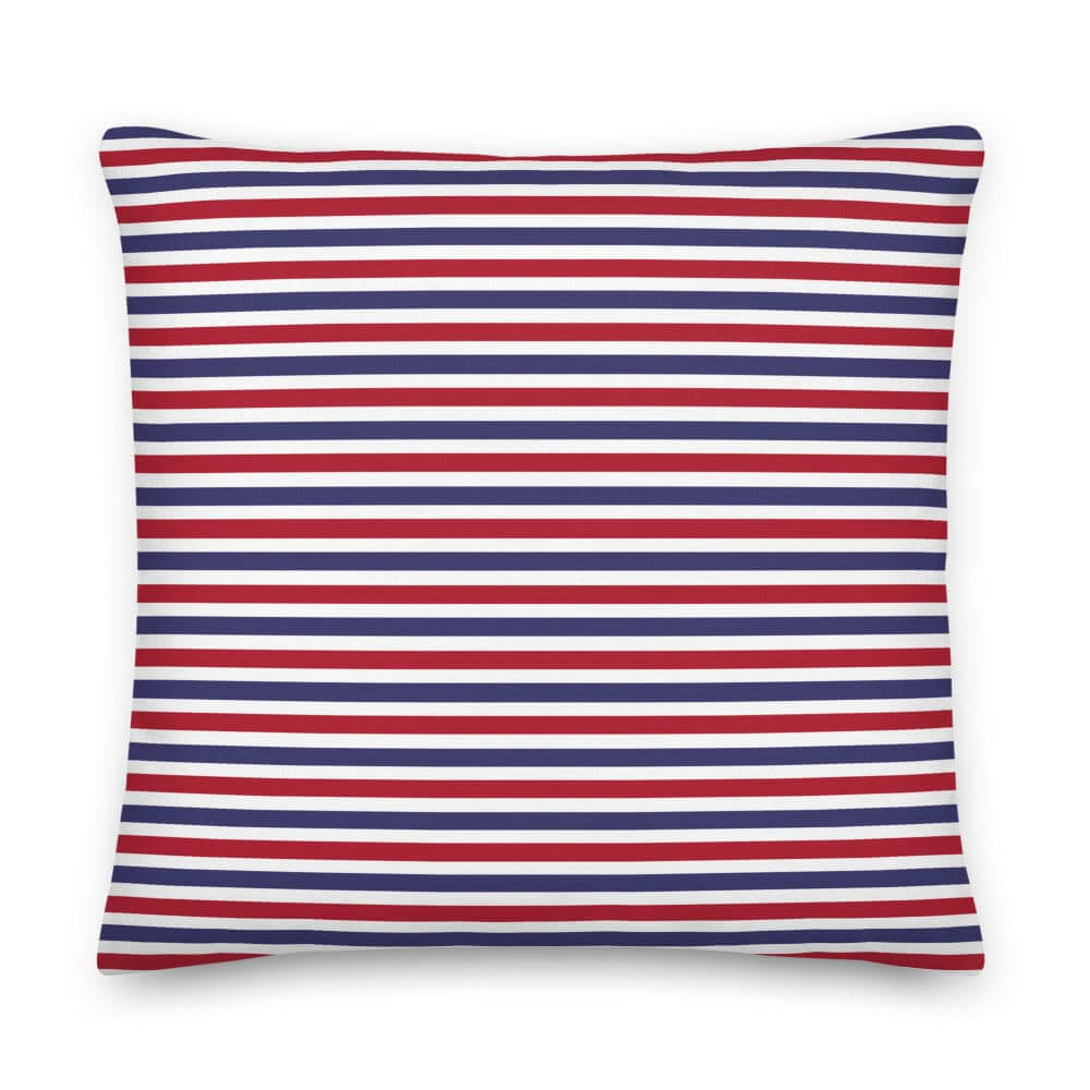 The Perfect Striped Series - Old Days Premium Decorative Throw Pillow Cushion - White Blue Red Strip, Pillow, $ 61.50, A Moment Of Now™