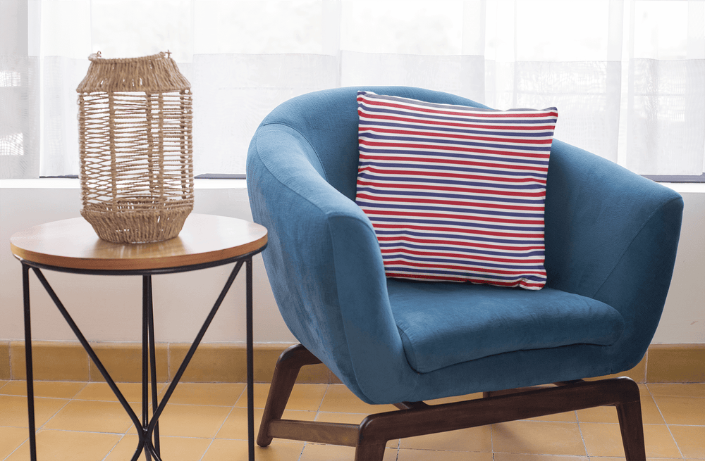 The Perfect Striped Series - Old Days Premium Decorative Throw Pillow Cushion - White Blue Red Strip, Pillow, $ 61.50, A Moment Of Now™