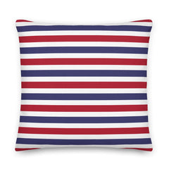 The Perfect Striped Series - Old Days Premium Decorative Throw Pillow Cushion - White Blue Red Wide Strip Pillow A Moment Of Now Women’s Boutique Clothing Online Lifestyle Store