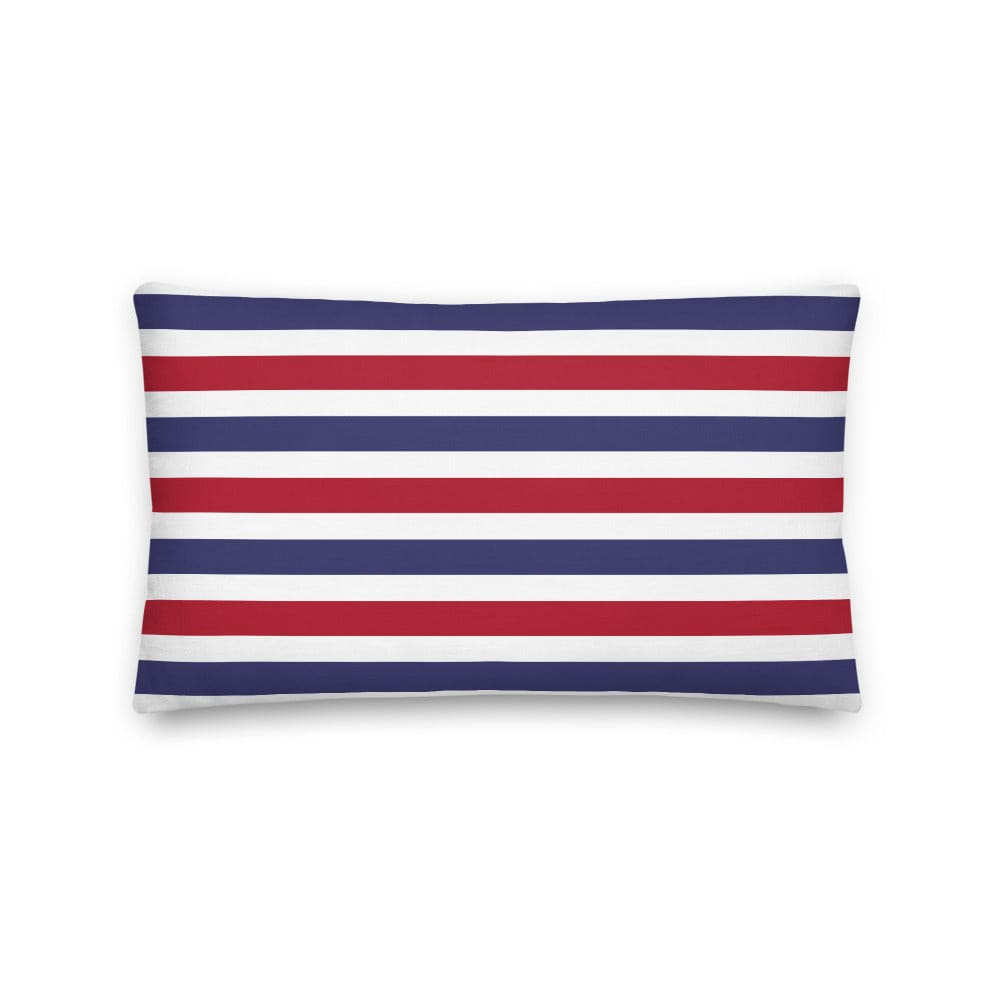 The Perfect Striped Series - Old Days Premium Decorative Throw Pillow Cushion - White Blue Red Wide Strip, Pillow, $ 61.50, A Moment Of Now™