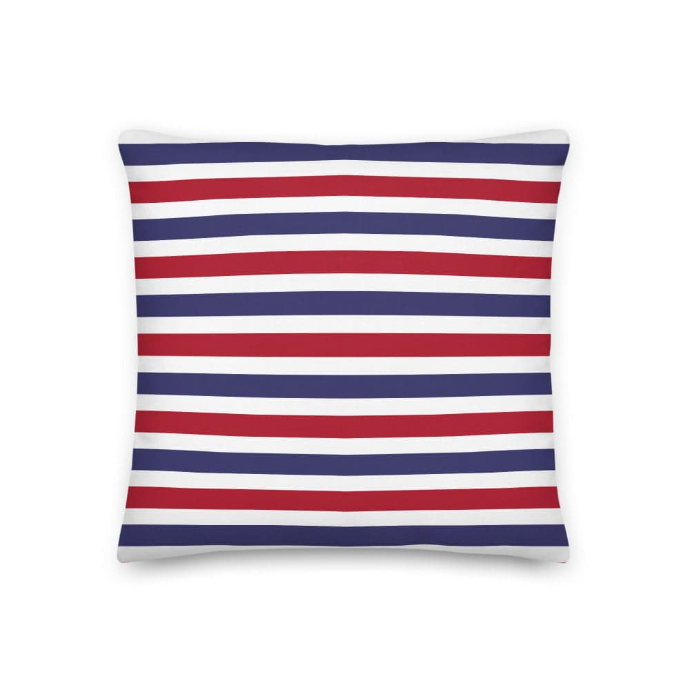 Shop The Perfect Striped Series - Old Days Premium Decorative Throw Pillow Cushion - White Blue Red Wide Strip, Pillow, USA Boutique